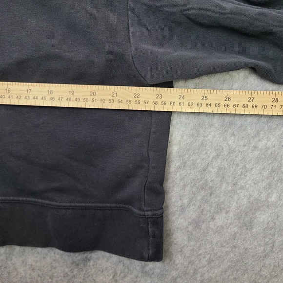 Nike‎ Crop Sweatshirt Womens Medium Black Center Solo Fuzzy Swoosh Crew Neck - Picture 5 of 9